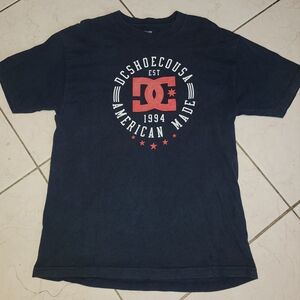 DC Blue Short Sleeve Tee with Graphic Design